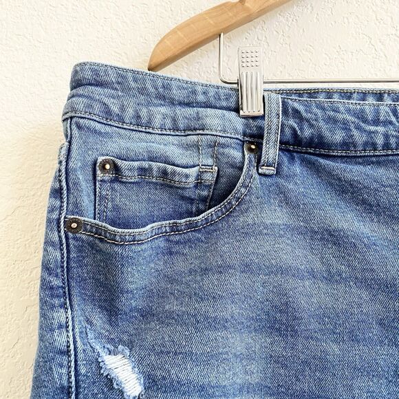 Torrid Jean Shorts Womens 20 Blue A Line High Rise Shortie Denim Medium Wash - Picture 2 of 8